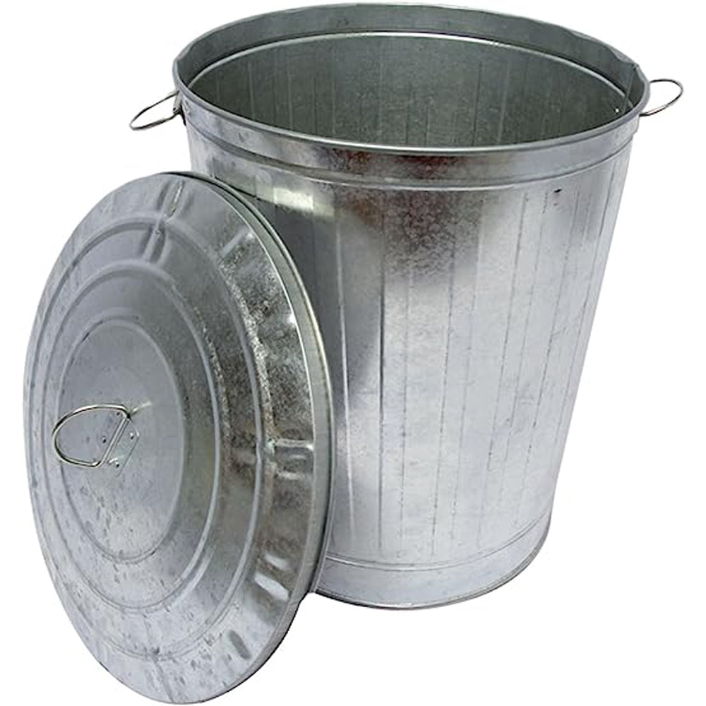 BIDONE SPAZZATURA ZINCATO CESTINO RIFIUTI PATTUMIERA IMMONDIZIA 80 LT C/COP 4F BIZI000080000