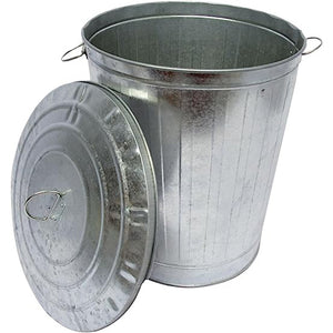 BIDONE SPAZZATURA ZINCATO CESTINO RIFIUTI PATTUMIERA IMMONDIZIA 80 LT C/COP 4F BIZI000080000