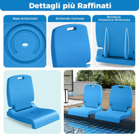 Sedia da Piscina Esterno, Sedia Pieghevole con Maniglia e Supporto, Foro di Drenaggio, Struttura in PE, Design Leggero per Spiagga, Campeggio, Pesca, Portata 100 kg (Blu)