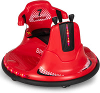 6V Autoscontro Elettrico per Bambini, Veicolo Elettrico con Telecomando, Girevole a 360°, Luci LED Colorate e Cintura di Sicurezza Regolabile, 37-95 Mesi (Rosso)