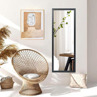 Specchio sulla Porta o sul Muro, Specchio a Figura Intera, Specchio Montato al Muro per Camera da Letto Salone Spogliatoio,120 x 37 cm (Nero)
