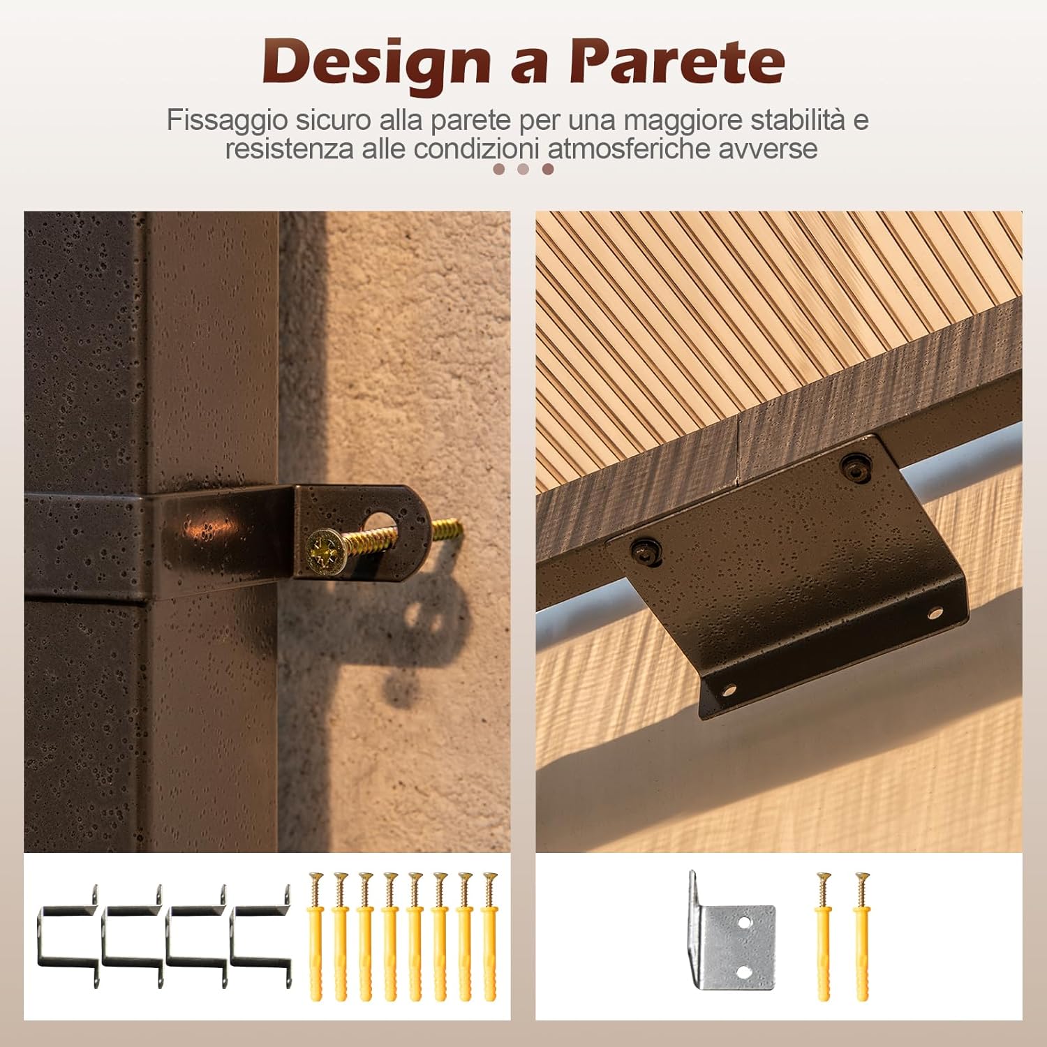 Gazebo da Esterno 305 x 400 x 264 cm, Gazebo Grande con Tetto Inclinato in Policarbonato e Struttura in Metallo, Tenda Impermeabile per Terrazzo, Giardino e Patio