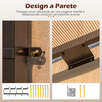 Gazebo da Esterno 305 x 400 x 264 cm, Gazebo Grande con Tetto Inclinato in Policarbonato e Struttura in Metallo, Tenda Impermeabile per Terrazzo, Giardino e Patio