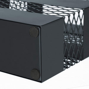 Supporto portaombrelli in metallo per ombrelli 28 x 12 x 41 cm rettangolare con presa acqua 4 ganci motivi traforati grigio antracite 12_0000878