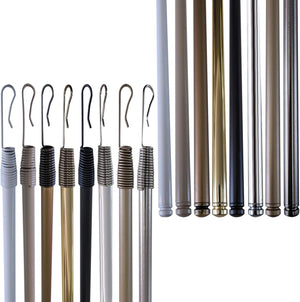 Frustino Frusta Asta - Tiratenda per Tende da Interno in Ferro, Diametro 11mm, Lunghezza 125cm - Colore: Nichel Satinato