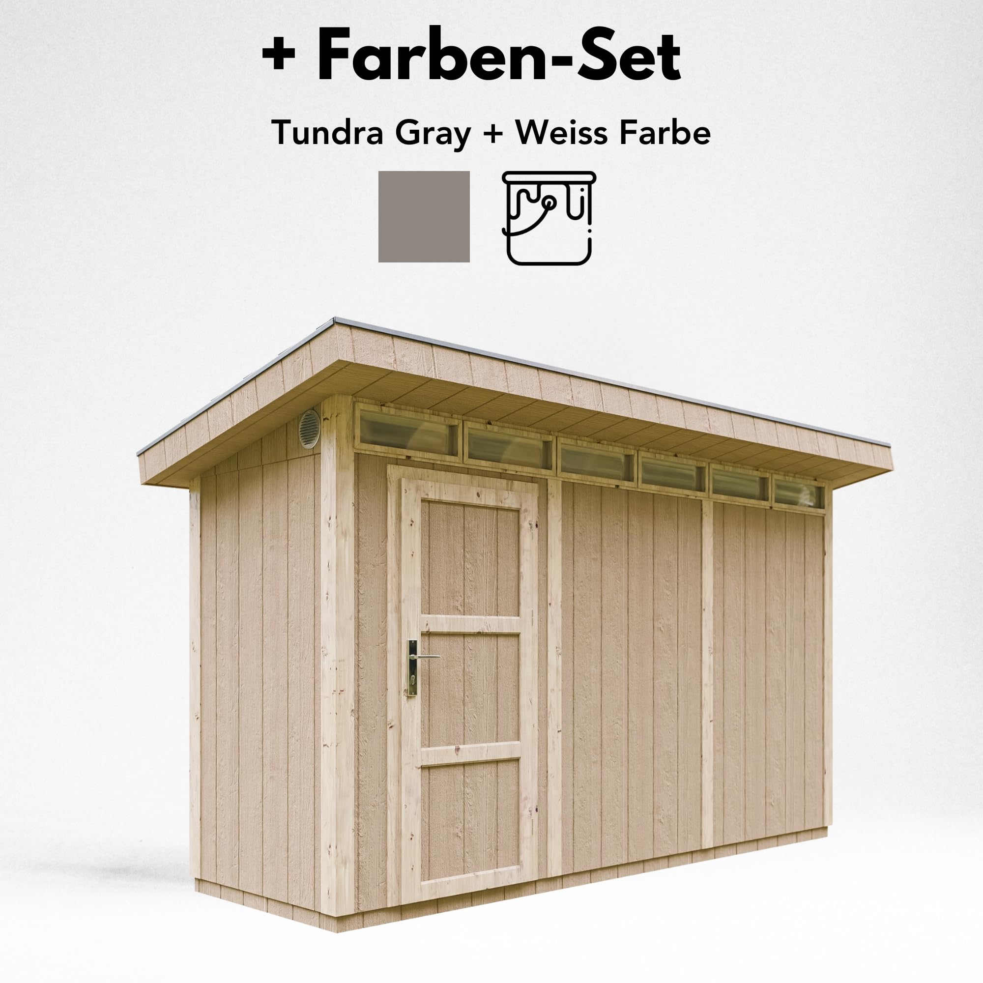 Casetta da Giardino di QUALITÃ€ PREMIUM 4,3mq-L161xW411cm - TIMBELA M902-TUNDRA GREY