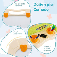 Cavalletto per Bambini, Lavagna Magnetica a Doppia Faccia Regolabile in Altezza, Tavolo da Disegno Staccabile con Manico Portatile e 2 Tazze, per Bambini 3 Anni + (Verde+Blu)