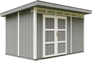 Casetta da Giardino di QUALITÃ€ PREMIUM 8,7mq-L412xW279cm - TIMBELA M904A-CAVERN STEEL