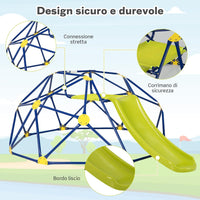 Cupola di Arrampicata, Struttura per Arrampicata con Scivolo, Capacità di Carico di 180 KG, per Bambini da 3 a 10 Anni, Ideale per Palestra, Cortile e Giardino (Stile 2 Verde)