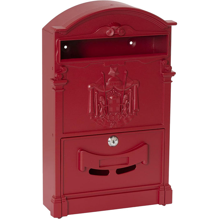 Cassetta postale per posta artistica alluminio esterno rossa 260x410x90 mm vulcania