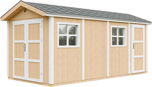 Casetta da giardino di qualit? premium 11,47 m² - H252x250x530 cm - Timbela M915C-HARVEST HONEY