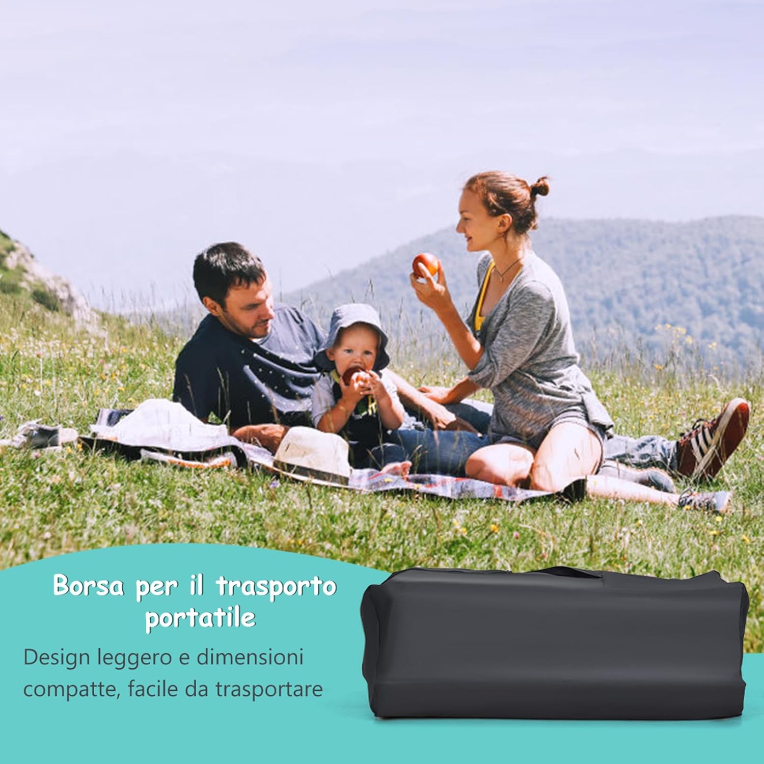 4 in 1 Lettino Neonato da Viaggio Pieghevole con Materasso, Culla da Campeggio con Fasciatoio e Giocattolo, per Bambini 0-36 Mesi fino a 15 kg (Grigio-Azzurro)