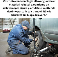 Cric Idraulico per Auto, Sollevatore Professionale 4T, Ruote Bidirezionali a Cuscinetto, Assetto super Ribassato per Veicoli, Crick per Auto con Alzata