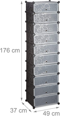 Mobili scarpiere armadietti modulari in plastica storage 20 paia nero 13_0001644_3