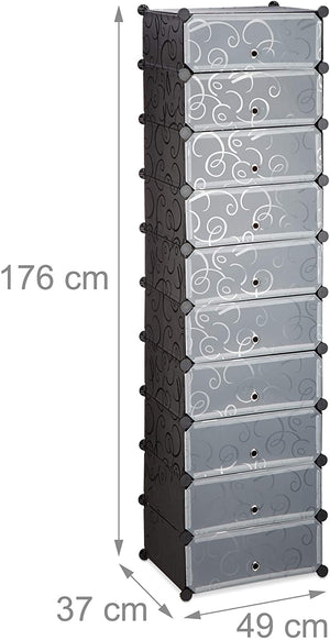 Mobili scarpiere armadietti modulari in plastica storage 20 paia nero 13_0001644_3