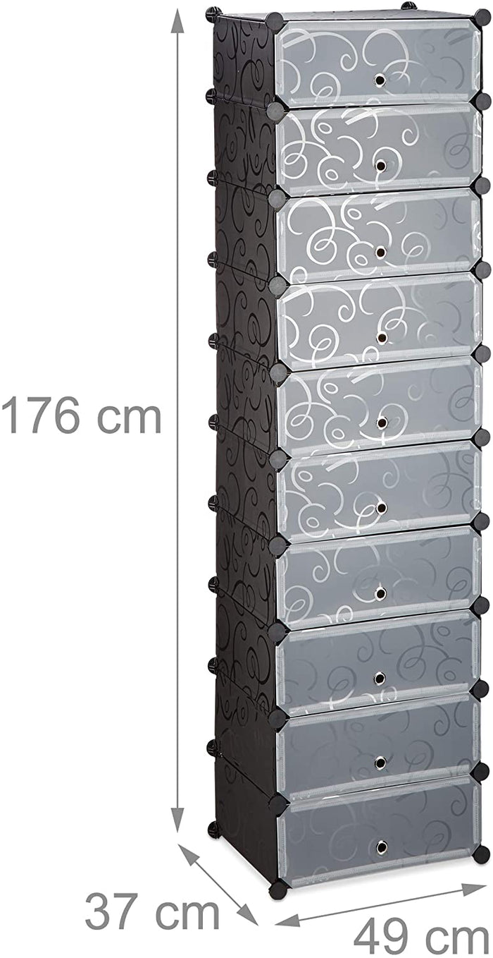 Mobili scarpiere armadietti modulari in plastica storage 20 paia nero 13_0001644_3