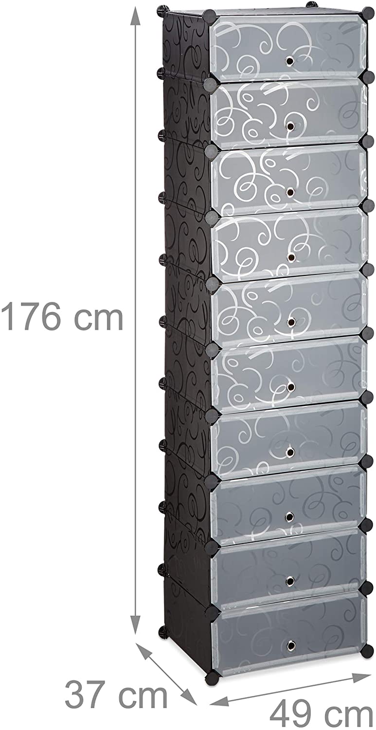 Mobili scarpiere armadietti modulari in plastica storage 20 paia nero 13_0001644_3