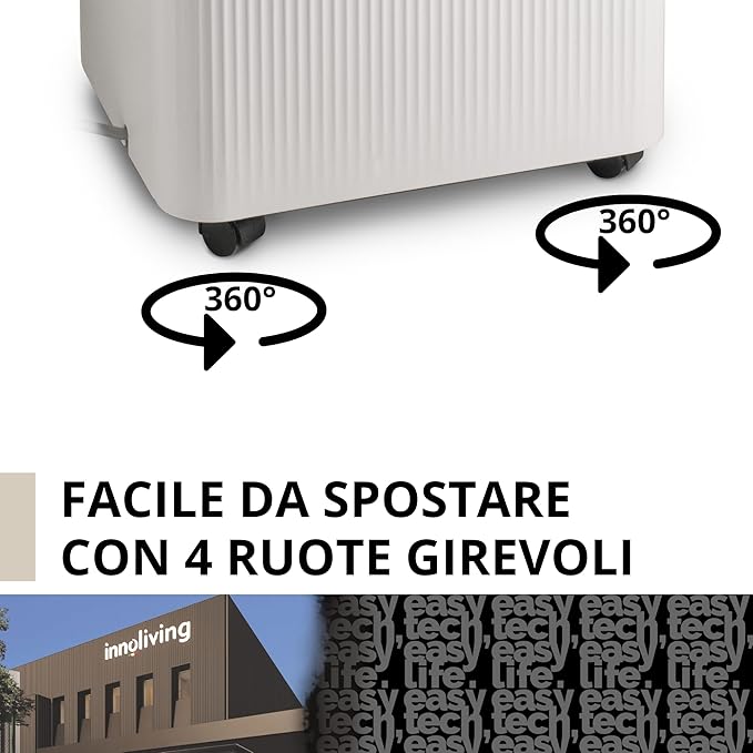 Innoliving Deumidificatore 20L, Modalità Asciugatura, Gas R290 Eco-Friendly, Timer 24h, Digitale, Capiente, Sbrina Autom, Serbatoio 4.3 Litri