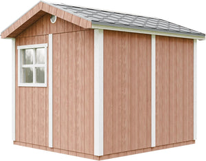 Casetta da giardino di qualit? premium 5,9 m² - H252x250x294 cm - Timbela M913A-REDWOOD RED