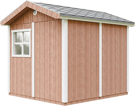 Casetta da giardino di qualit? premium 5,9 m² - H252x250x294 cm - Timbela M913A-REDWOOD RED