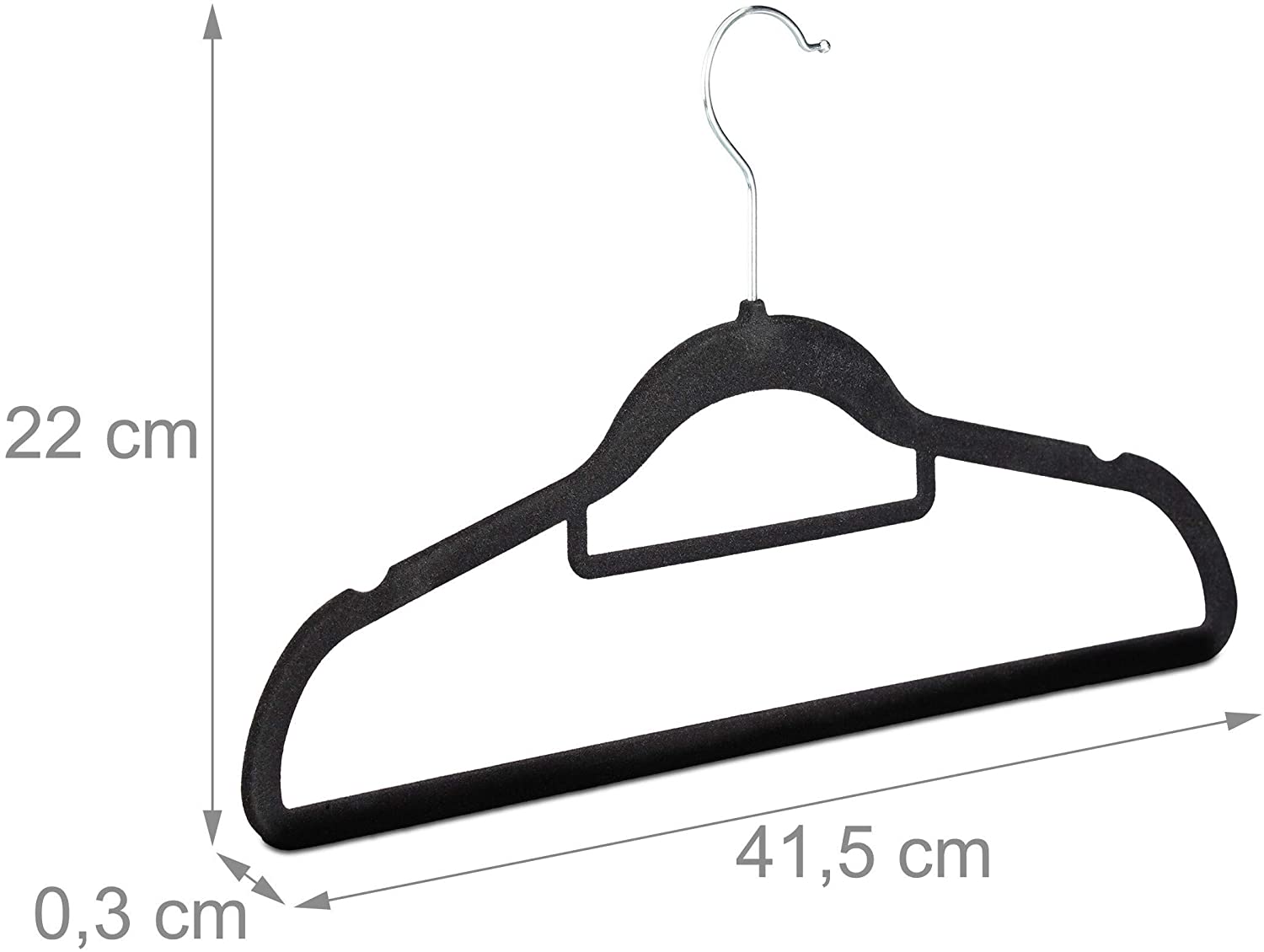 Set di 30 grucce in velluto di metallo nero 13_0000752_7