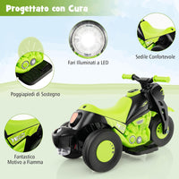 Moto Elettrica per Bambini con Creatore di Bolle, Auto a Bolle per Bambini da 6V, Pulsante Musicale, Faretto a LED, Capacità di 30 kg, per Bambini 3+ anni (Verde)