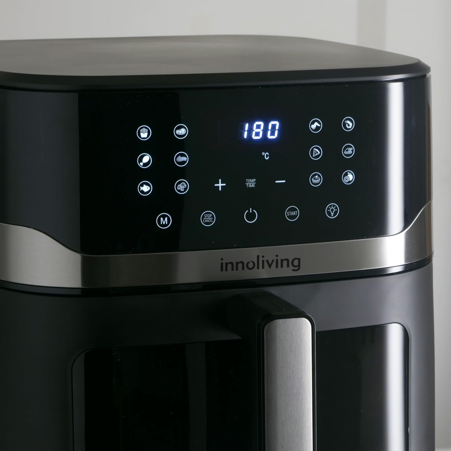 Innoliving Friggitrice ad Aria Digitale 10 Litri INN-892 con 12 Programmi Preimpostati, Touch Screen e Pannello Digitale, Finestra di Controllo e Luce Interna