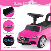 Mercedes Benz Macchinina Cavalcabile a Spinta per Bambini, Auto da Gioco con Volante Clacson e Suono, Spazio di Archiviazione, Auto a Spinta per bambini 1-3 Anni (Rosa)