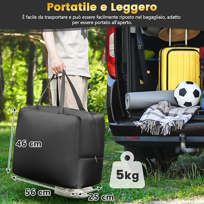 Schermo Proiettore Gonfiabile 16:9, Schermo Gonfiabile per Esterni con Soffiatore, Schermi di Proiezione con Borsa per Trasporto e Picchetti, 257 x 144 CM (Modello 1)