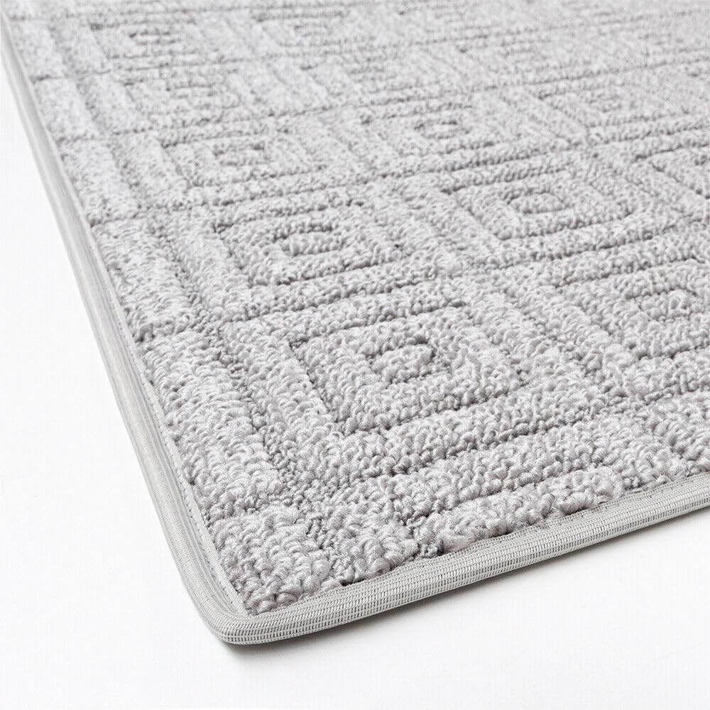 Tappeto Cucina 3D Antiscivolo Tinta Unita Assorbente Grigio 57x240 cm