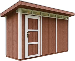 Casetta da Giardino di QUALITÃ€ PREMIUM 4,3mq-L161xW411cm - TIMBELA M902-REDWOOD RED