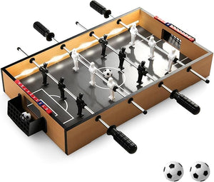 Tavolo da Calcio da Gioco, Calcetto da Tavolo con LED Maniglia Antiscivolo 2 Palloni, Gioco di Calcio da Tavolo per Feste, Bar, Sala Giochi, 51x30,5x8 cm