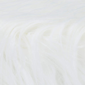 Pouf sgabello in pelo finto pelo 4 gambe legno bianco 13_0002796