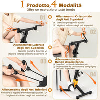 Cyclette a Pedali Pieghevole, Macchina per Fitnes con Resistenza e Altezza Regolabili e Cuscinetti Antiscivolo, Attrezzature per Riabilitazione degli Anziani