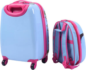 Set di Valigia per Bambini, 16" Valigia+ 12" Zaino, 2 Pezzi, con Ruote Girevoli a 360° e Maniglia Retrattile, Ideale per Viaggiare in Modo Comodo e Divertente (Modello 11)