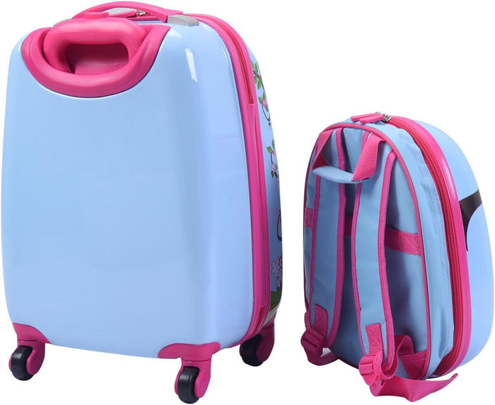 Set di Valigia per Bambini, 16" Valigia+ 12" Zaino, 2 Pezzi, con Ruote Girevoli a 360° e Maniglia Retrattile, Ideale per Viaggiare in Modo Comodo e Divertente (Modello 11)