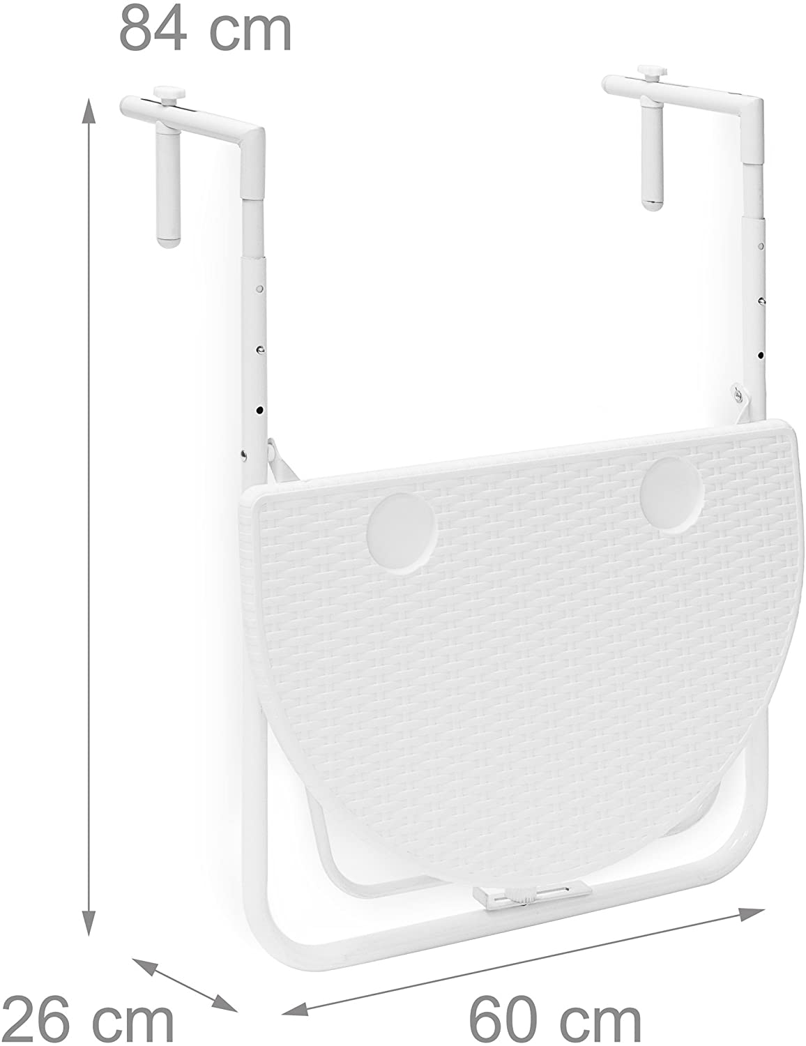 Tavolo pieghevole da balcone pieghevole 3 livelli regolabile bianco 13_0002691_3/2