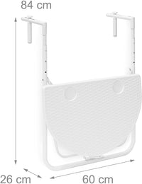 Tavolo pieghevole da balcone pieghevole 3 livelli regolabile bianco 13_0002691_3/2