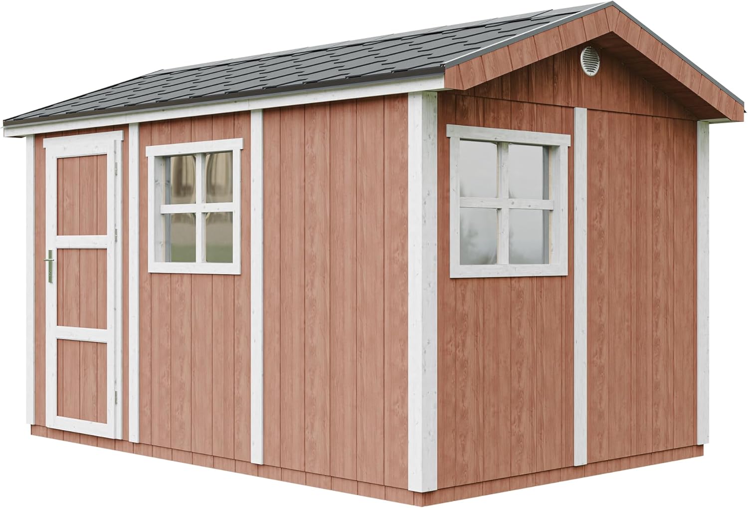 Casetta da giardino di qualit? premium 8,68 m² - H252x250x412 cm - Timbela M914-REDWOOD RED