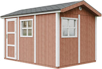 Casetta da giardino di qualit? premium 8,68 m² - H252x250x412 cm - Timbela M914-REDWOOD RED