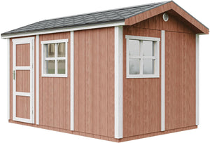 Casetta da giardino di qualit? premium 8,68 m² - H252x250x412 cm - Timbela M914-REDWOOD RED