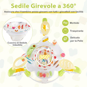 Jumperoo per Bambini, Centro attività Saltella con Altezza Regolabile, Gioco Saltellante con Sedile Girevole a 360°, Saltarello per Neonati con Luci e Suoni per Bambini 6+ Mesi (Giallo)