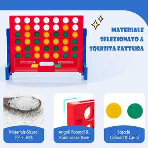 Forza 4 da Tavolo o da Parete, Forza 4 Gigante con Sacca e 42 Pedine, Gioco da Parete per Adulti e Bambini, Divertimento Familiare, Feste all'Aperto (Blu)