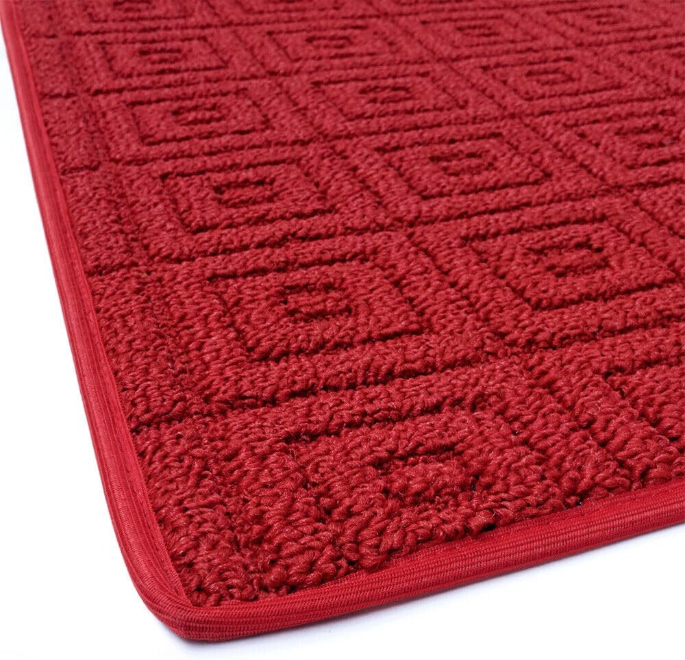 Tappeto Cucina 3D Antiscivolo Tinta Unita Assorbente Bordeaux 57x290 cm