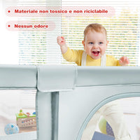 Box per Bambini, Centro Attività Portatile e Sicuro per Bambini, Box Colorato con Cancello, Recinto Extra per Interno ed Esterno con Rete Traspirante Durevole (Blu)