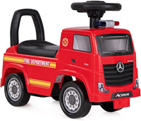 Camion dei Pompieri per Bambini, Macchinina Cavalcabile con Musica e Clacson, con Spazio di Stoccaggio Nascosto e Volante, Regalo per Bambini 2-6 Anni