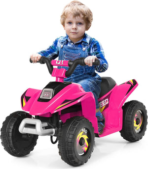 6V Quad Elettrico per Bambini, Mini Quad da Spiaggia con Funzione Avanti/Indietro, Velocità Massima 4,6 km/h, Regalo per Bambini 3 Anni+ (Rosa)