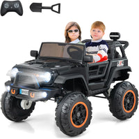 24V Macchina per Bambini con Telecomando, Auto Elettrica per Bambini 2 Posti, con Musica Storie USB, Partenza Lenta, Velocità 3,9-5,9 km/h, 3+ Anni (Nero)