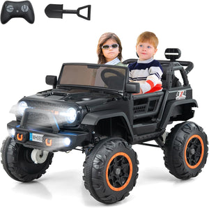 24V Macchina per Bambini con Telecomando, Auto Elettrica per Bambini 2 Posti, con Musica Storie USB, Partenza Lenta, Velocità 3,9-5,9 km/h, 3+ Anni (Nero)