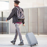 Valigia da Viaggio con Ruote Girevoli, Valigia Trolley con Manico Regolabile in Altezza, Guscio Rigido in PC, 38 x 22 x 57 cm (Blu)